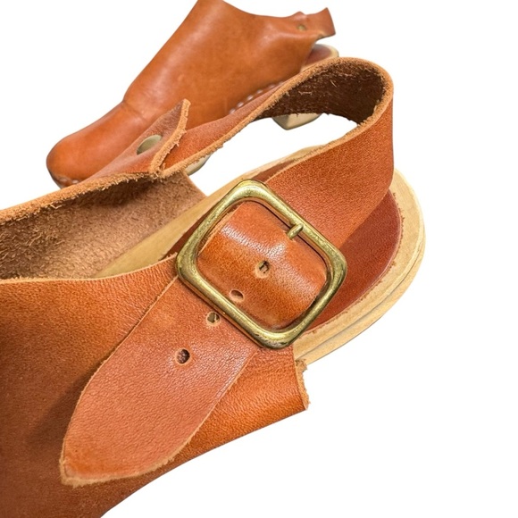 BRYR Daphne Block Heel Clog Brown Leather in “Whiskey” Size 37/7 - Picture 6 of 13